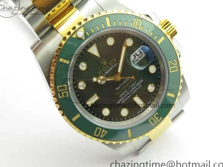0218 Submariner 116613 LV VRF Best Edition YG Wrapped Bezel Green Dial on SS YG Bracelet A2836 MAX Version Compact 2920